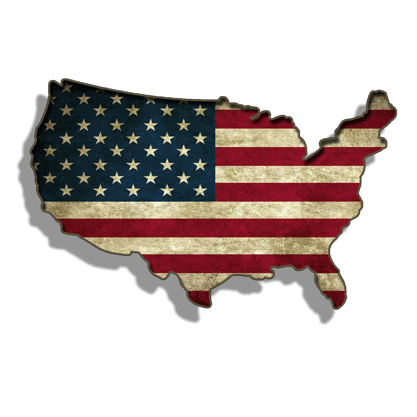 Rustic USA Flag Sticker American Vintage Laptop Car Mug Cup Window Bumper Decal