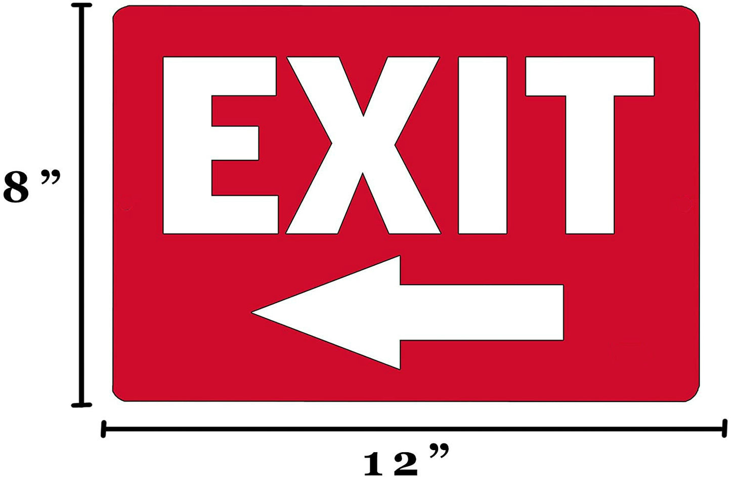 8"x12" Warning Exit Left Arrow Sign Sticker Business Retail Store Home Large Restaurant Bar Office Hotel