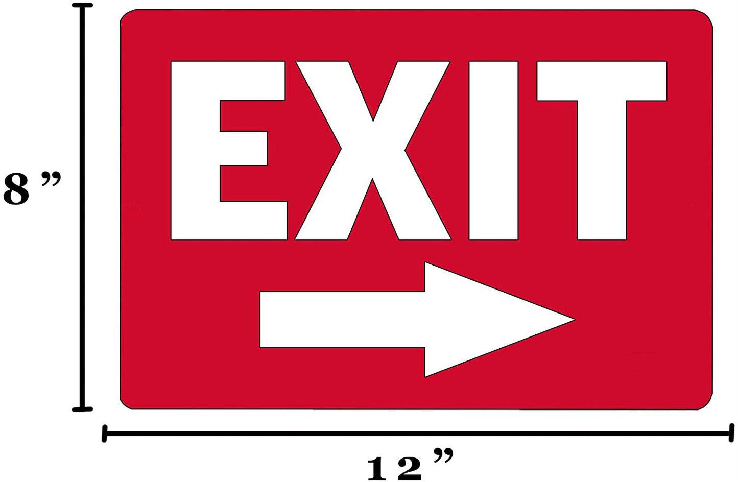 12"x8" Warning Exit Right Arrow Sign Sticker Business Retail Store Home Large Restaurant Bar Office Hotel Vinyl Decal Indoor & Outdoor Red on White