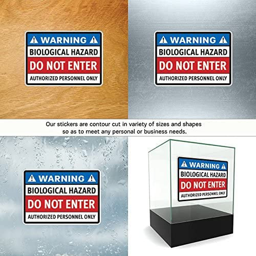 10"X7,12" Vinyl Sticker Decal Warning Biological Hazard Do Not Enter Authorized Atv Car Garage Bike