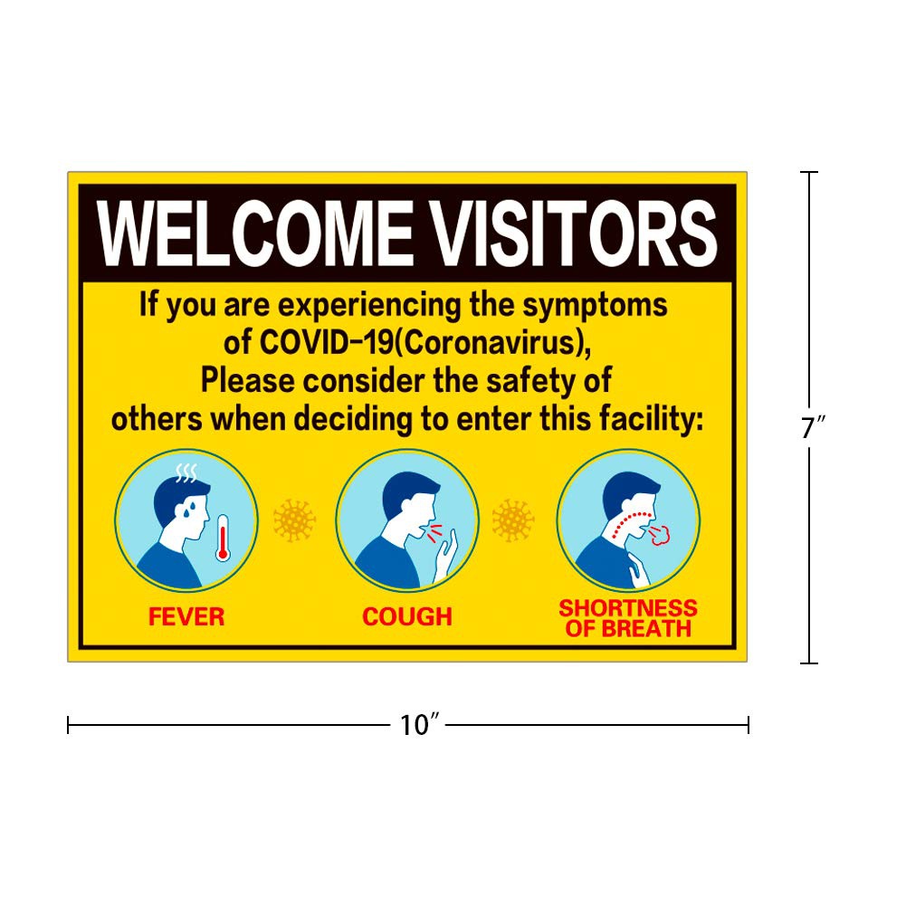 7"x10" Do not Enter Sign Stickers,5pcs Social Distancing Sign, Do Not Enter If You Have Any Symptoms Sign