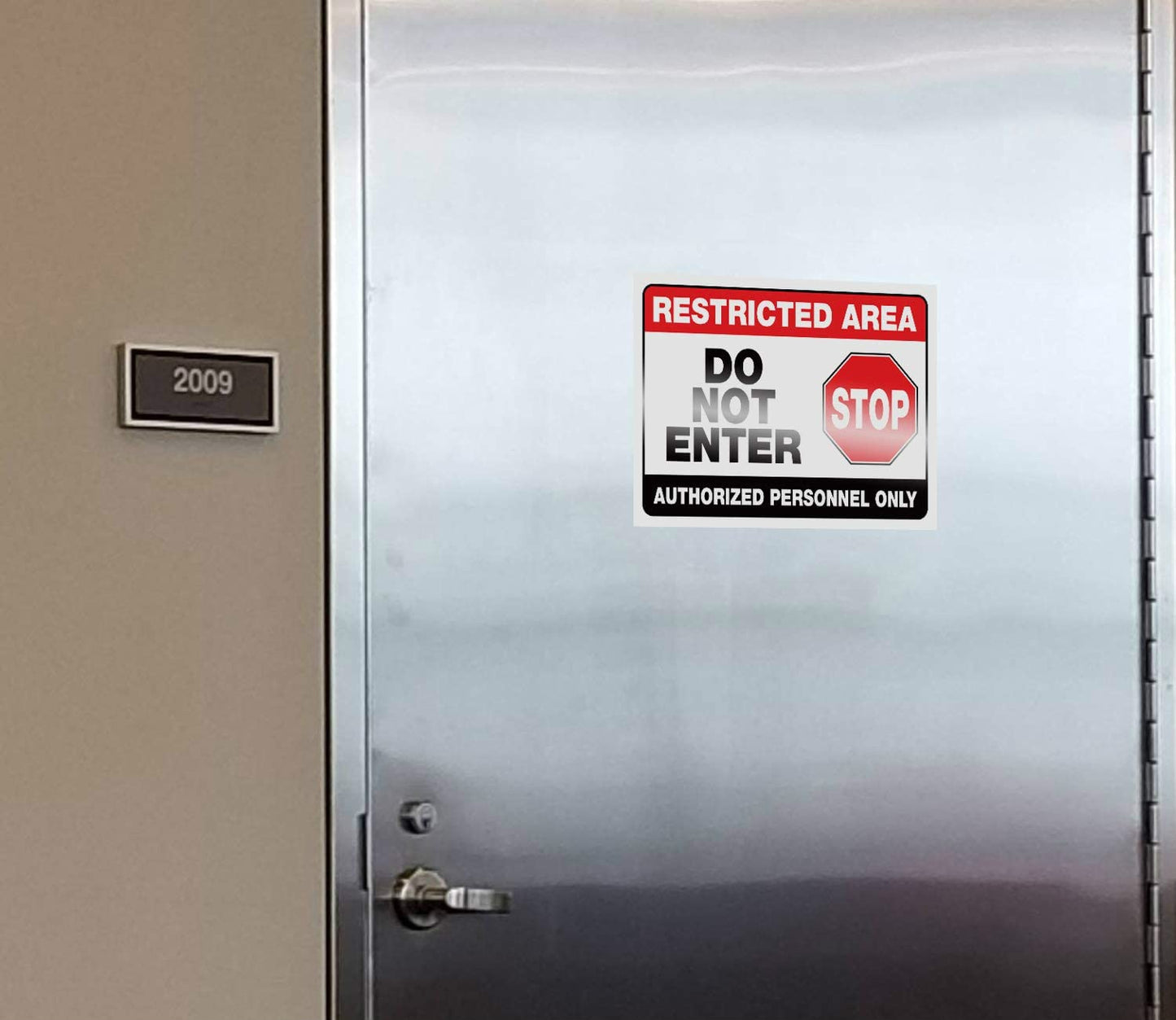 10x7Inch 2 Pack Restricted Area, Do Not Enter, Authorized Personnel Only Signs Stickers Indoor & Outdoor