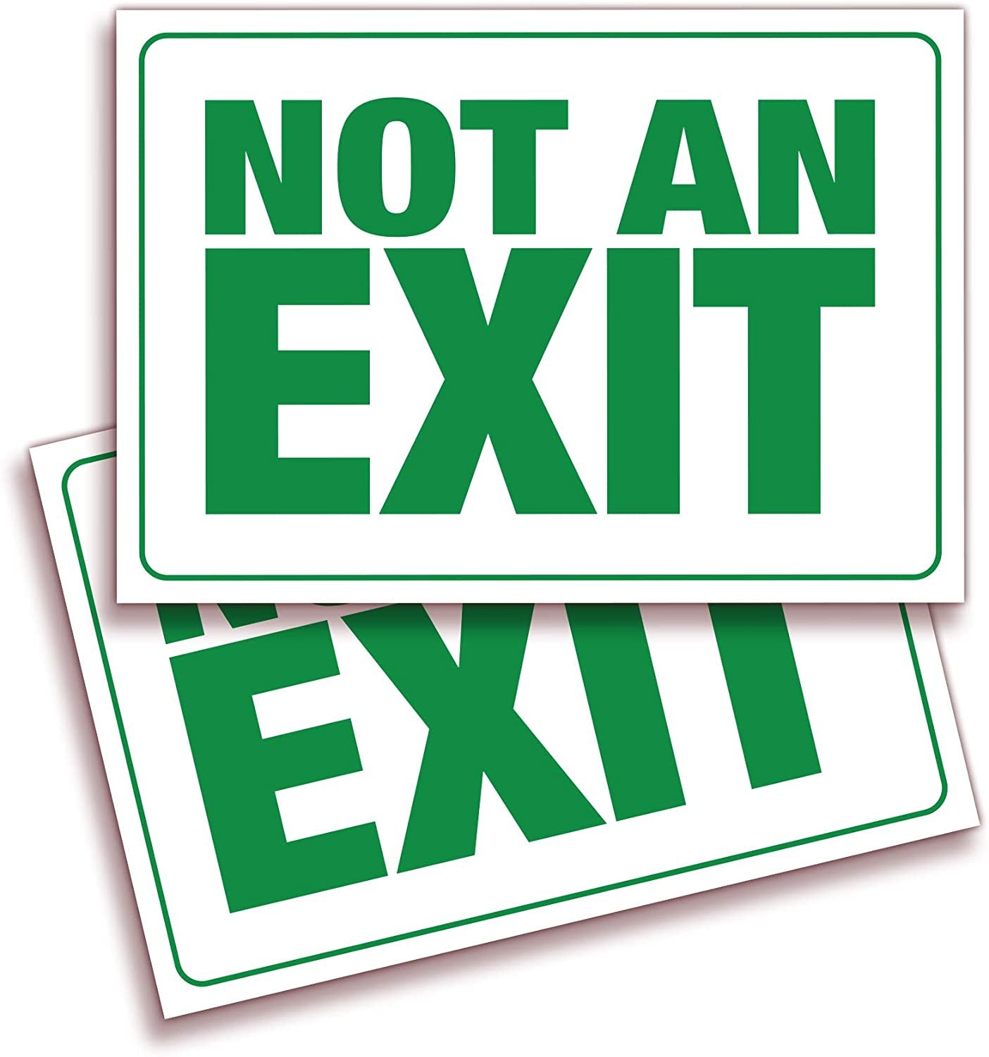 10"x7" 2Pcs Not An Exit Signs Stickers, for Office, Buildings & Workplace Premium Self Indoor & Outdoor