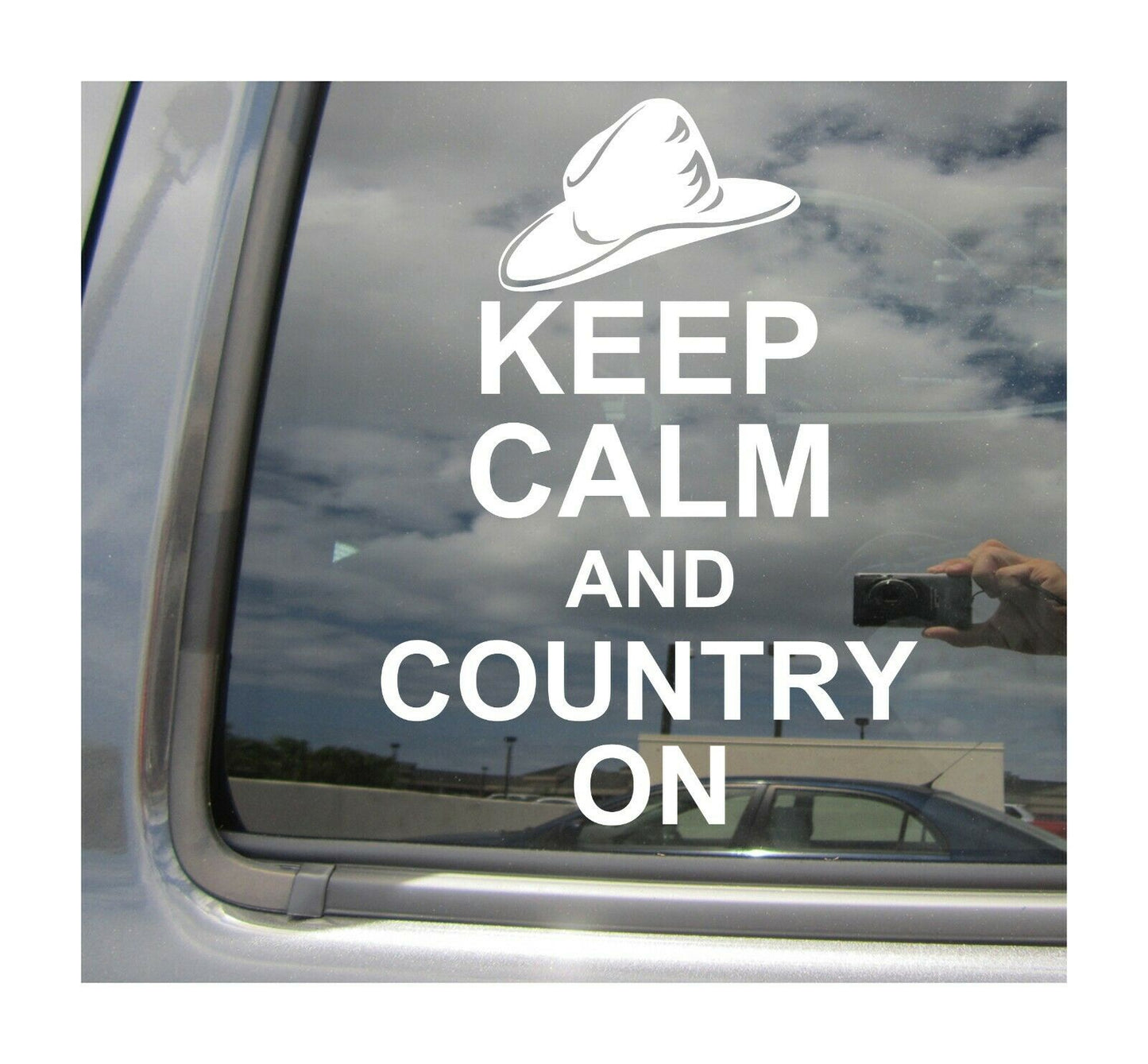 5.5"x4.1" Keep Calm And Country On - Cowboy Hat Car Auto Window Vinyl Decal Sticker