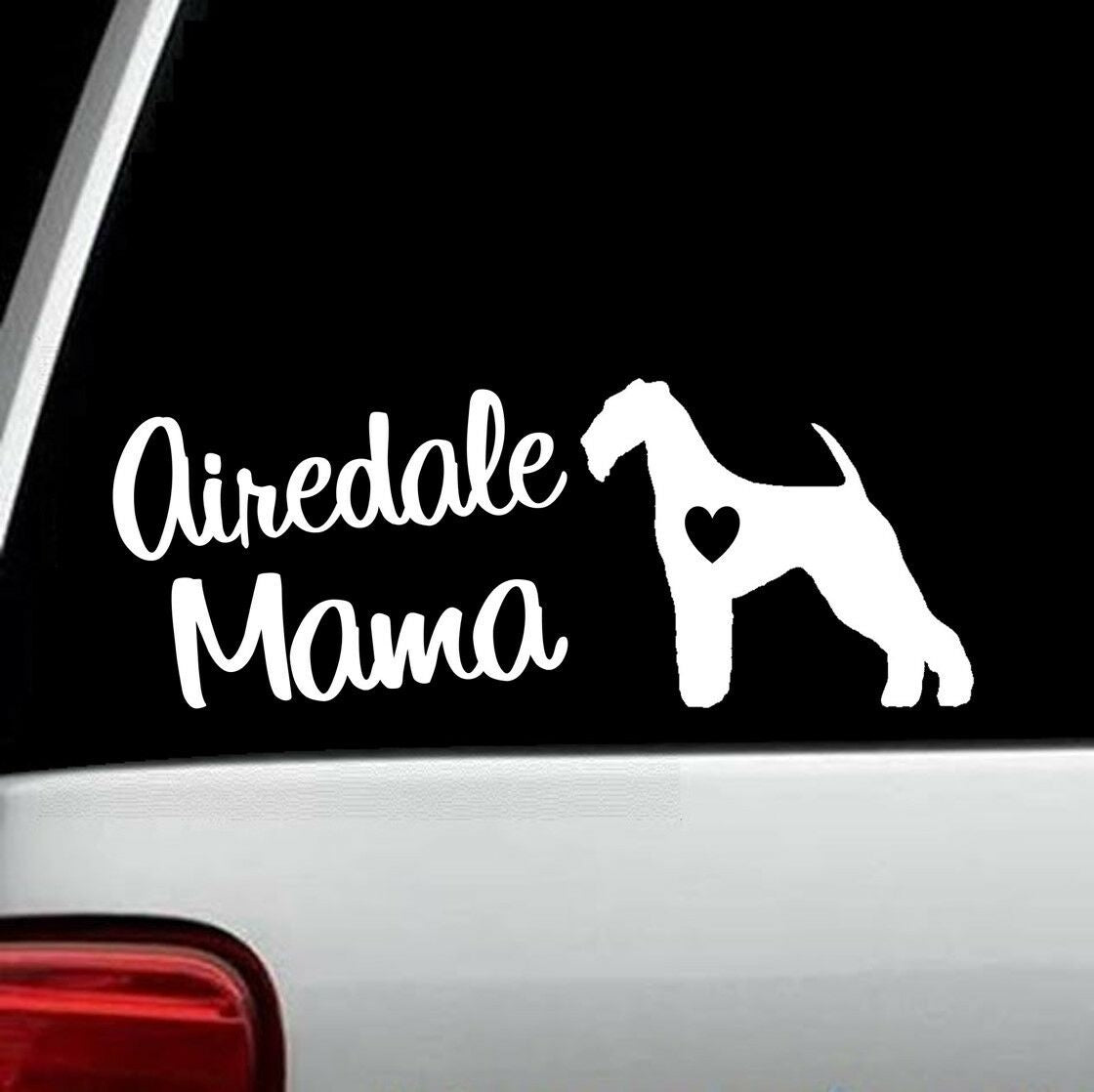 8"x3" Airedale Mama Decal Sticker Bingley Waterside Terrier Car Truck Laptop