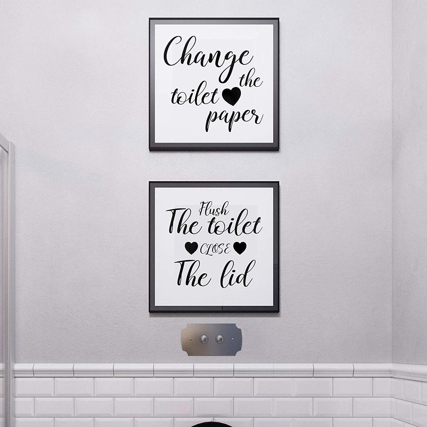 8"x10" No Frame Bathroom Quotes and Sayings Art Prints Bathroom Wall Art Decor Toilet Quotes Rules Signs Black and White Funny Home Wall Pictures Bathroom Toilet Decor