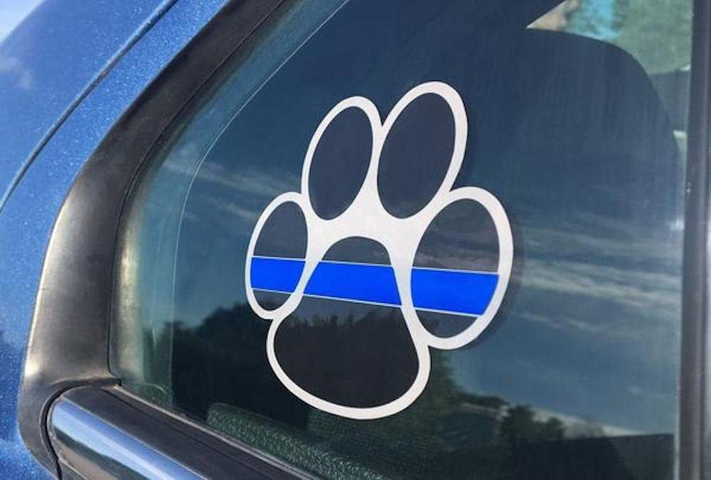 3"x3.5" Thin Blue Line Paw Sticker