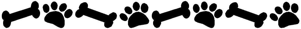 3"x34" Dog Paw Prints And Bones Wall Decal Pet Stickers Dog Wall Decor