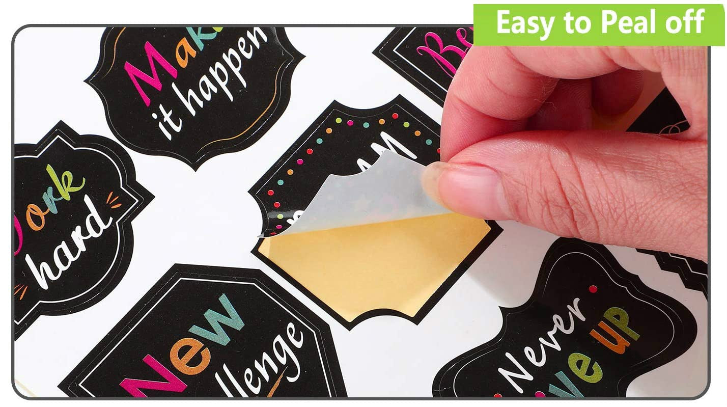 12 Pieces Inspiring Planner Stickers Inspirational Quote Stickers Motivational Encouragement Stickers for Laptop Book Phone Car Luggage Bike (Black)