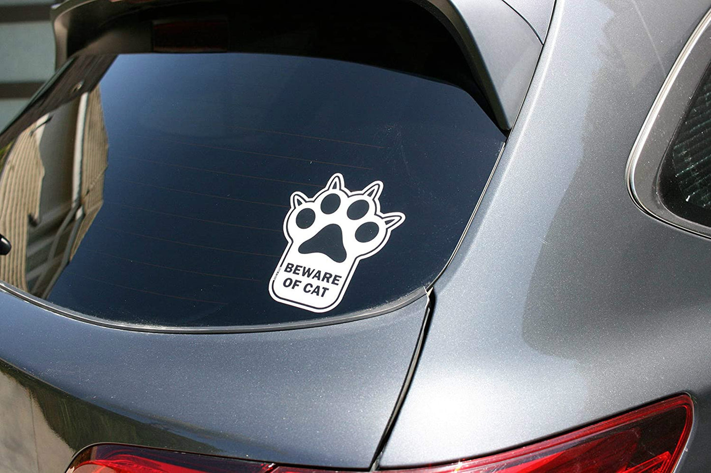 4.8"X5.6" Beware of Cat 2 Pack Decal Sticker Fun Unique Paw Shaped Pet Sign That Lets Others Know You Have A Cat