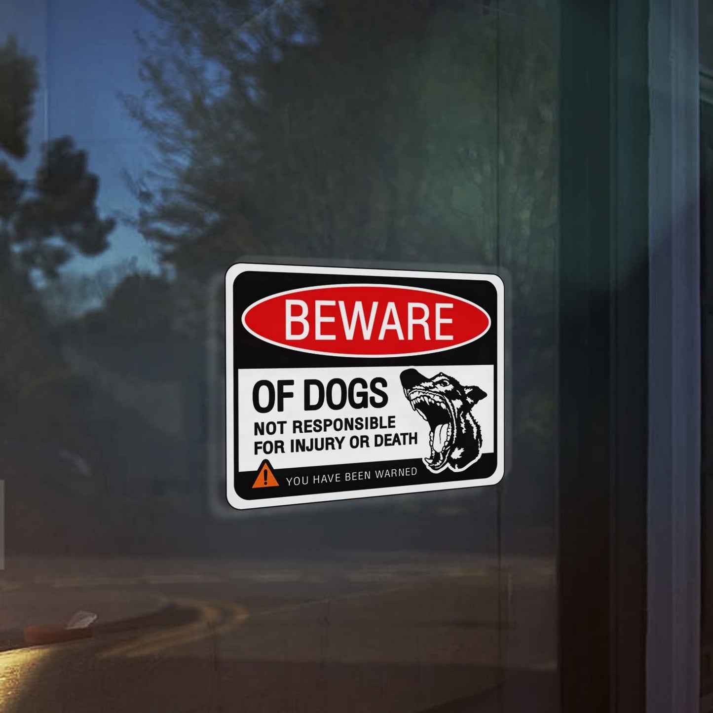 4X3Inch 4 Labels Beware of Dog Sign Stickers for Home and Business Vinyl Decals Waterproof