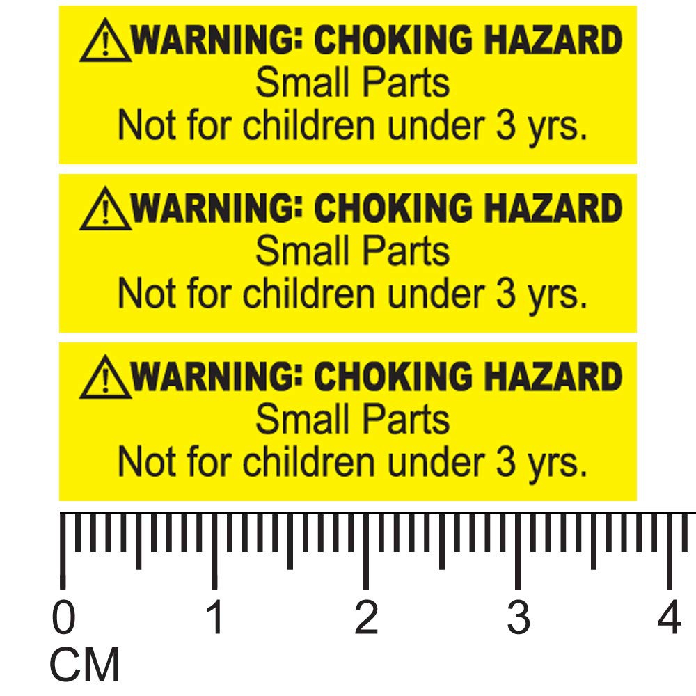 1.5"x0.4" Warning Choking Hazard Small Parts Not for Children Under 3 Years Stickers 3 Adhesive Labels