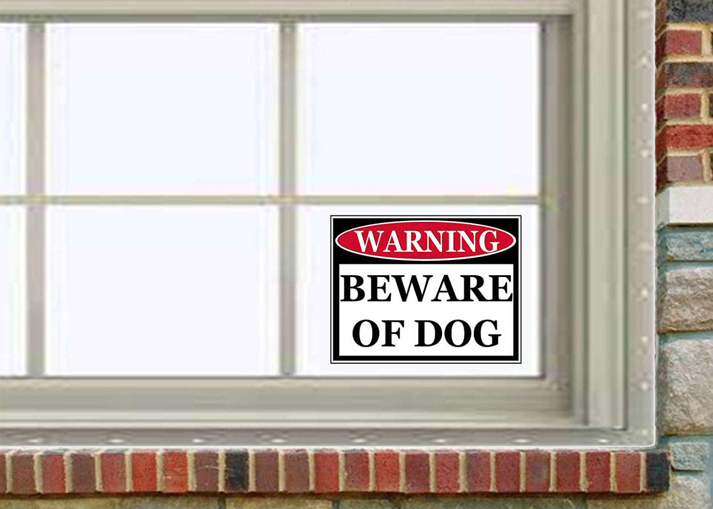4x3inch Beware of Dog Small Pack of 4 Warning Door Window Sticker Indoor Outdoor Easy Peel and Stick Vinyl Home Office Business