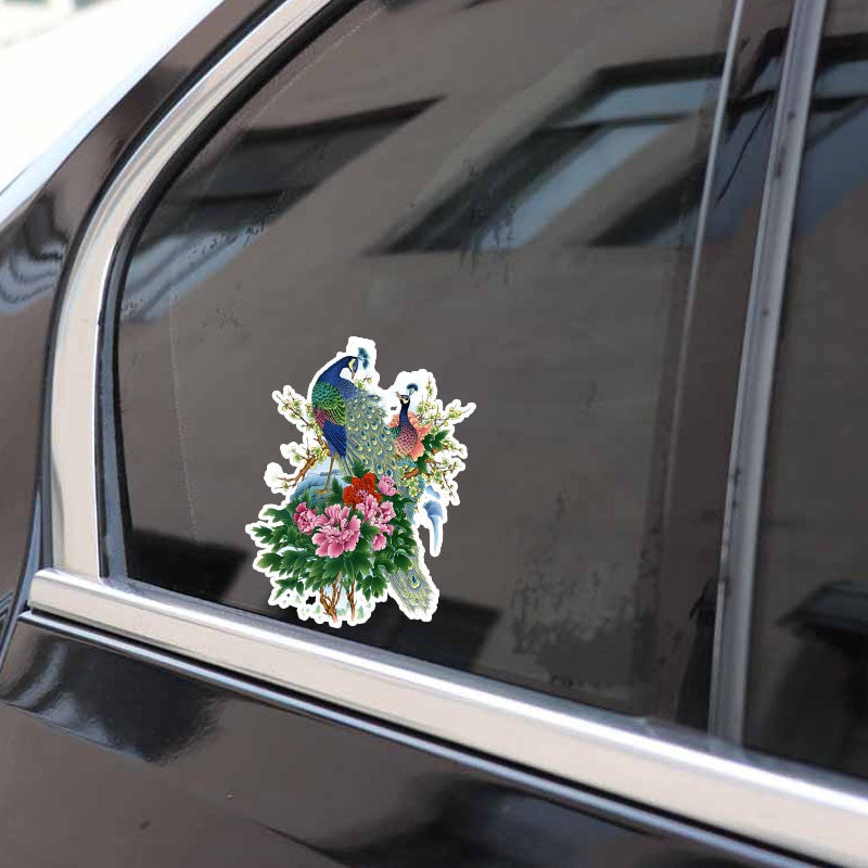 12.6*17.6CM Coolest Peacock Decor Car Sticker Accessories Graphic Personalized High Quality
