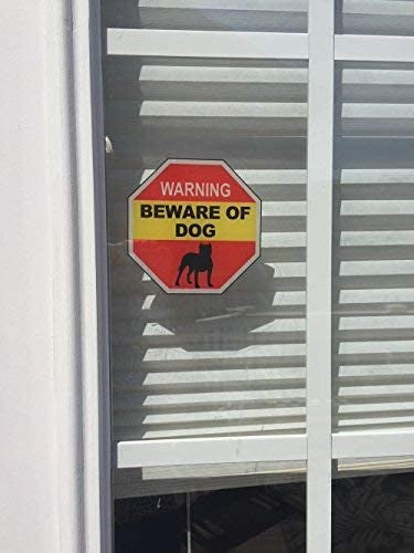 5" 2Pcs Beware of Dog Warning Sticker - Beware of Pitbull Window Sticker - Beware of Dog Sign Decal - Dog on Premises Sign - No Trespassing Window Cling - Beware of Dog Window Sticker