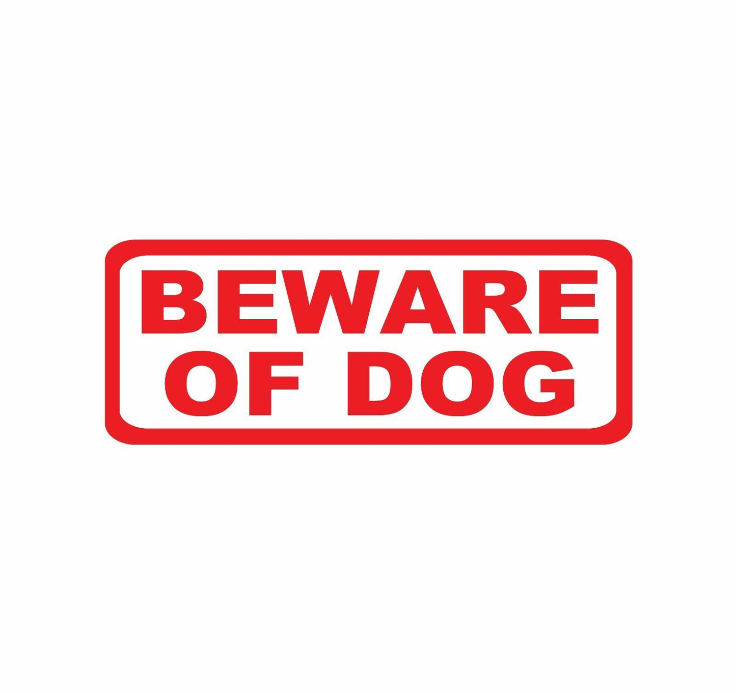 9"x3.5" BEWARE OF DOG Door Sign Vinyl Decal Sticker Door, Wall - Home, Vet Office