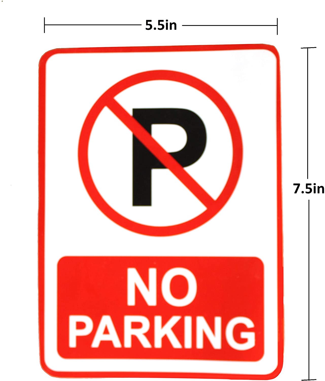 7.5"x5.5" No Parking Sign Sticker Decal Indoor & Outdoor