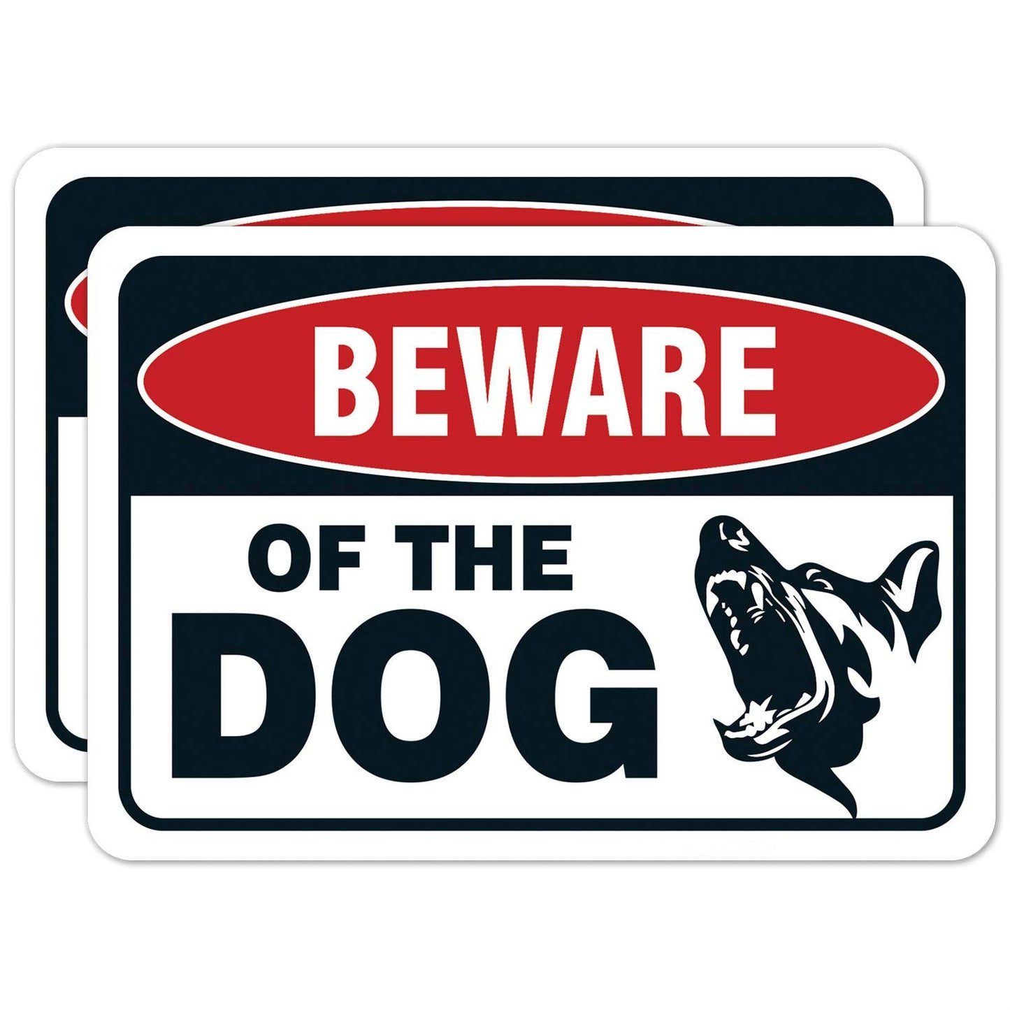 10"x7" 2Pcs Warning Sticker Beware of Dog Sign Sticker Decal Indoor/Outdoor Use