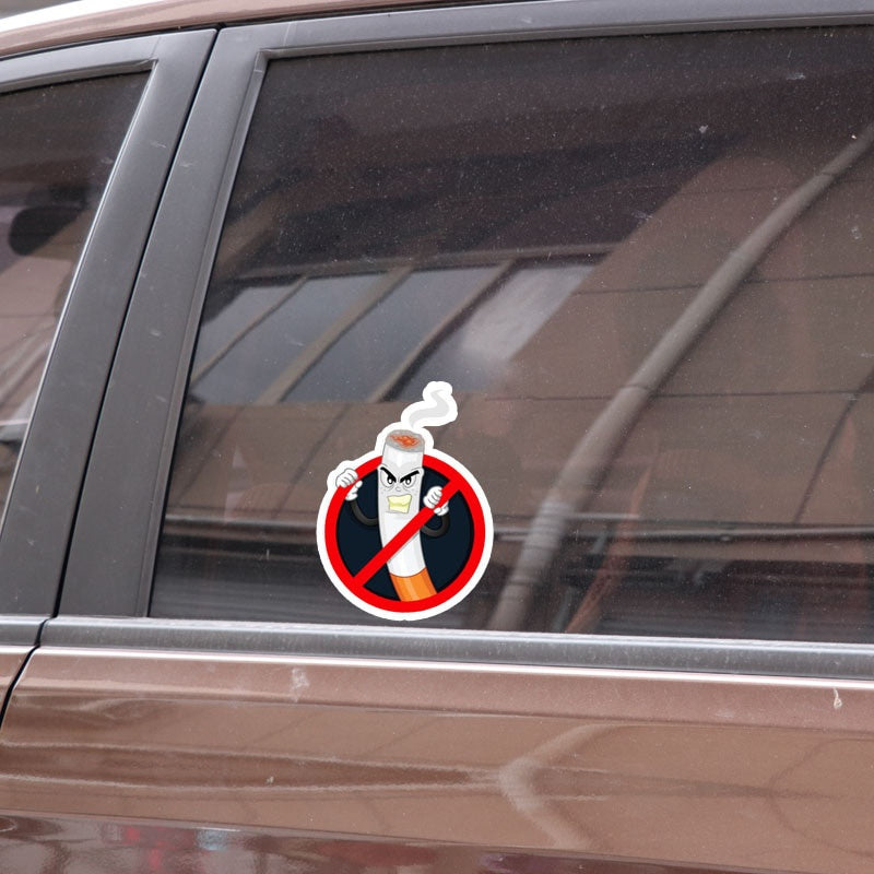 7.8CM*10.8CM Danger Car Sticker PVC Funny No Smoking Warning Decal