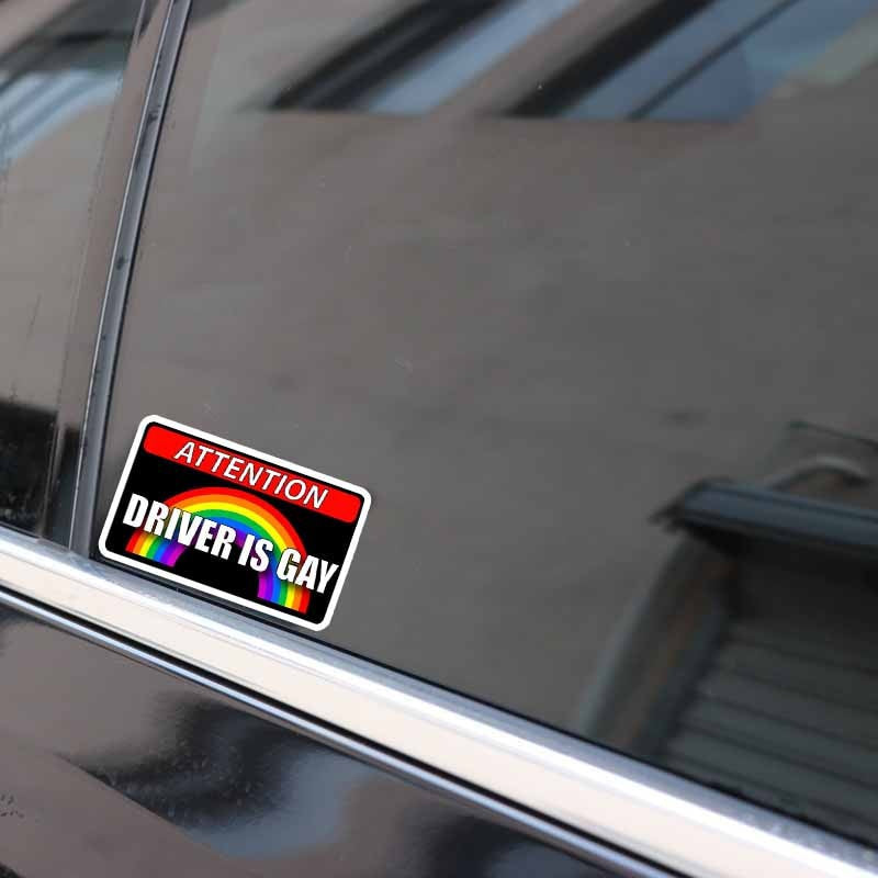 2X 11.4CM*6.7CM Creative Car Driver Is Gay PVC Decal Stickers