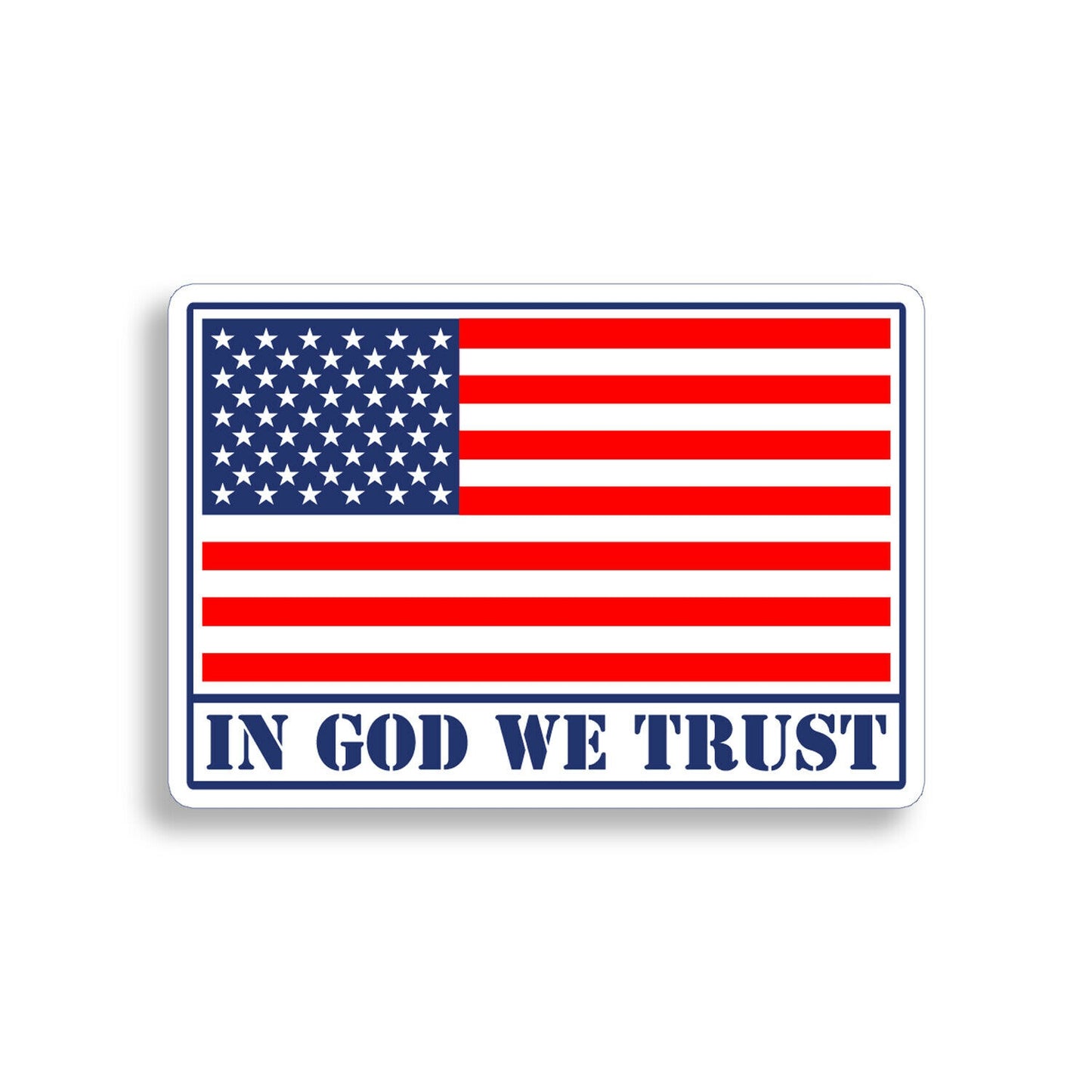 In God We Trust Sticker USA American Flag Laptop Car Vehicle Window Bumper Decal