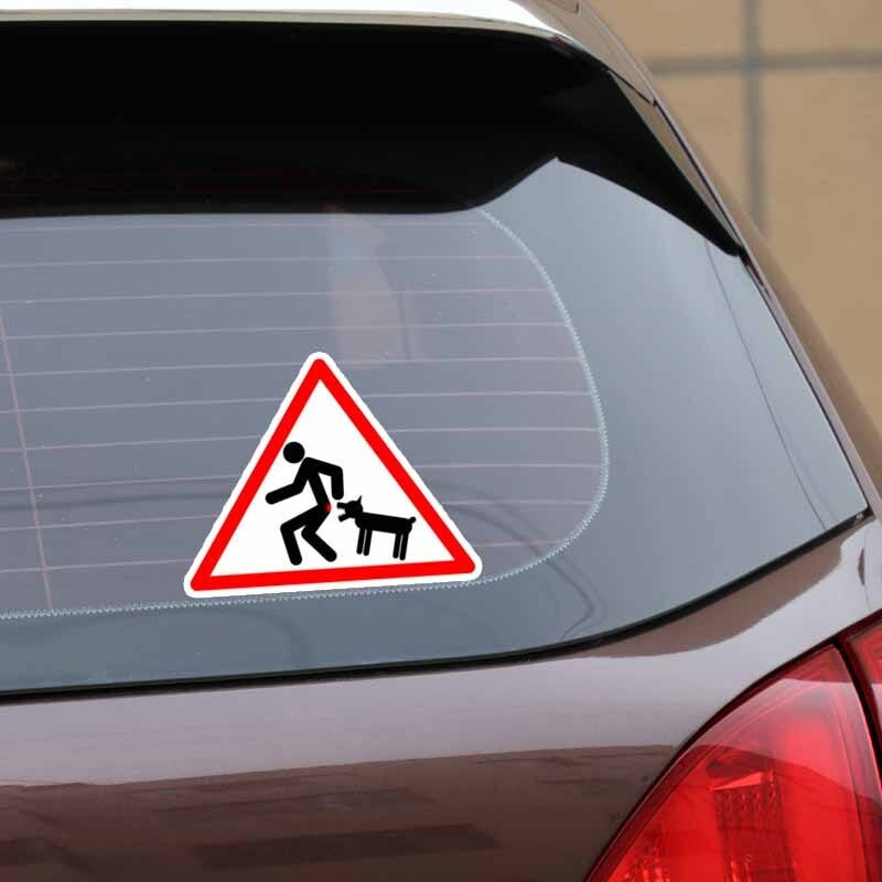 10.8CM*8.4CM Funny Caution Wicked Dog Car Sticker PVC Decal