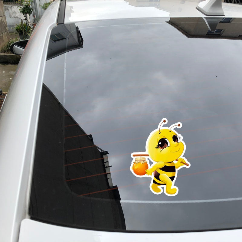 15.1CM*19.8CM Bees With Honey Decal PVC Car Sticker