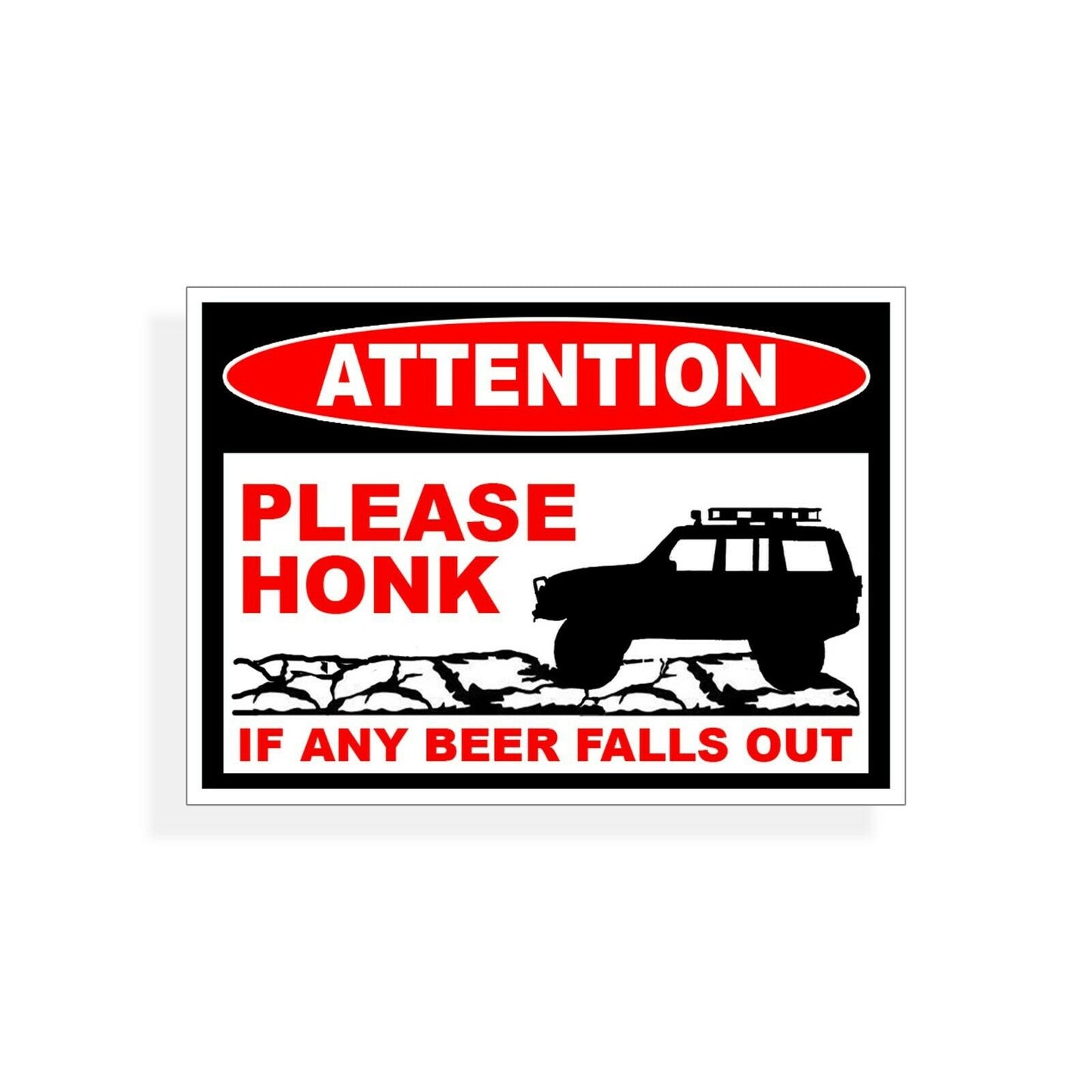 Funny Fall Out Sticker Honk Warning Cup Vinyl Decal 4x4 Graphic