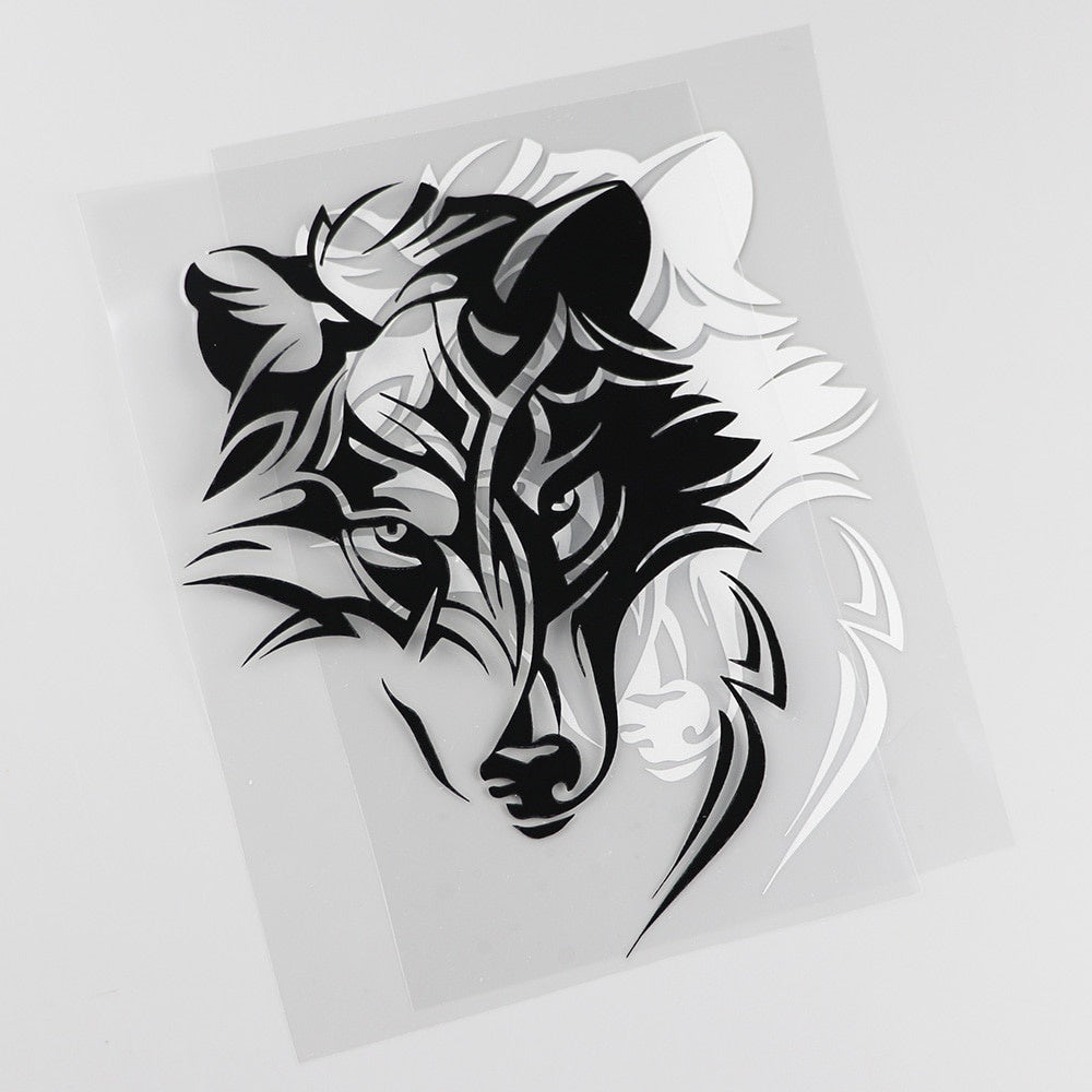 13.1CMX17.5CM Abstract Wolf Predator Ornament Head Vinyl Car Sticker 13C-0092