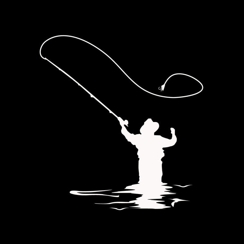 11.9CM*13.2CM Fly Fishing Sticker Car Decal Fun Fishing Vinyl S9-0088