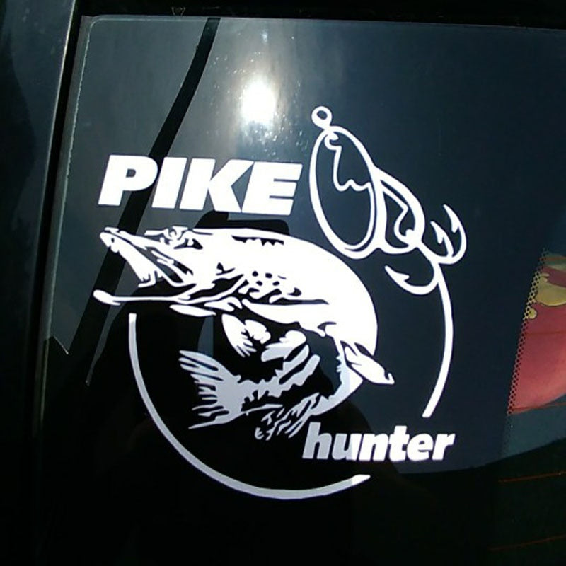 13.3cm*14cm Pike Hunter Fish Animal Car Sticker Vinyl Decal Decor S4-0376