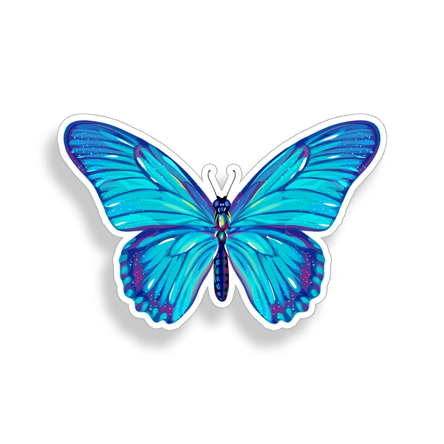 Blue Butterfly Sticker Colorful Laptop Cup Car Vehicle Window Bumper Vinyl Decal