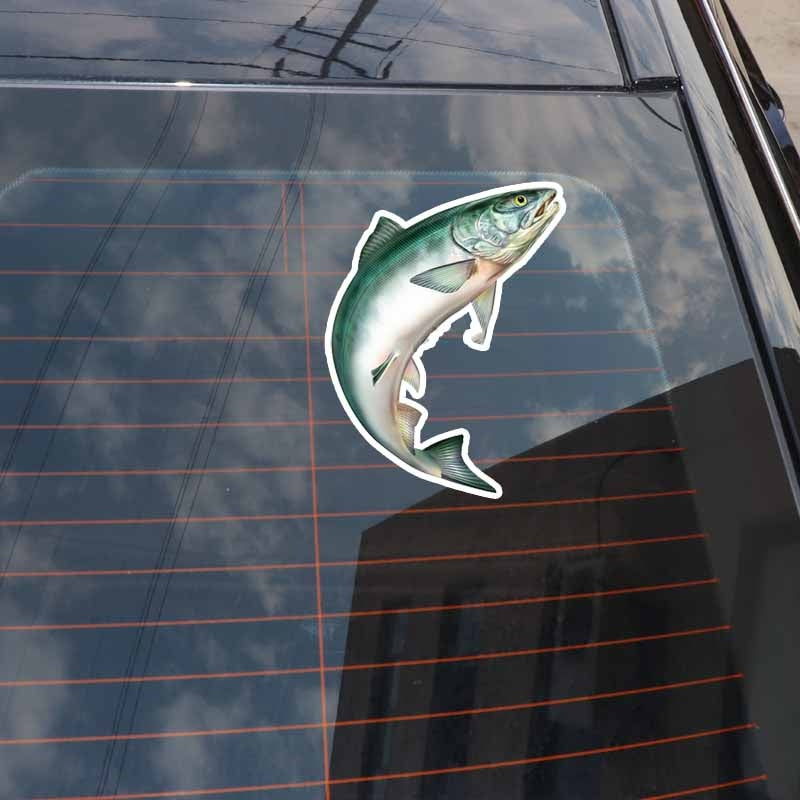 12.2CM*16CM Novelty Animal Jumping Fish PVC Car Sticker Accessories Decal