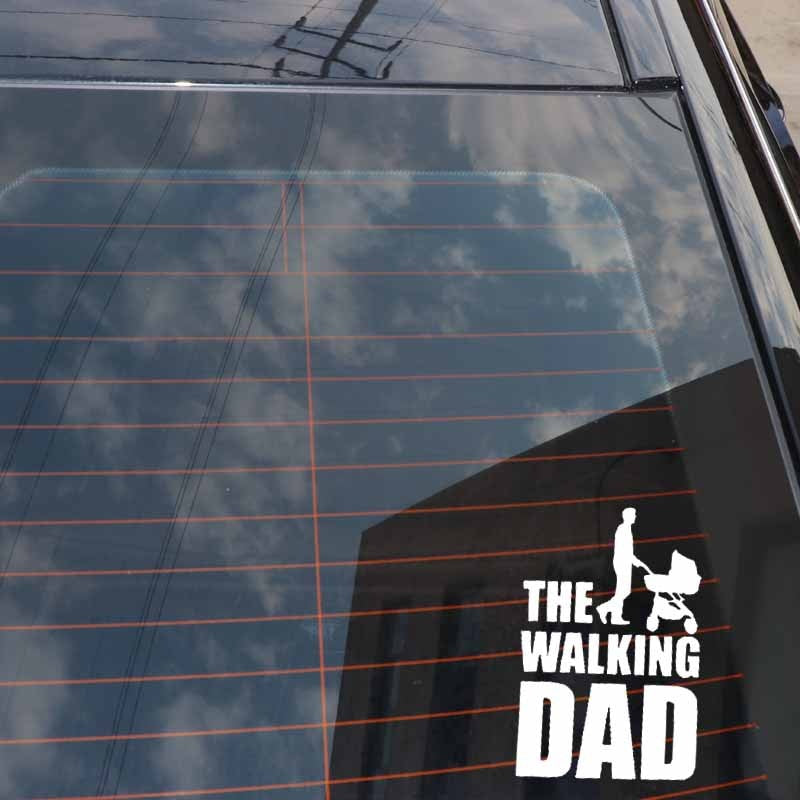 9.9CM*15CM The Walking Dad Fun Sticker Vinyl Decal Baby On Board Black/Silver C10-00535