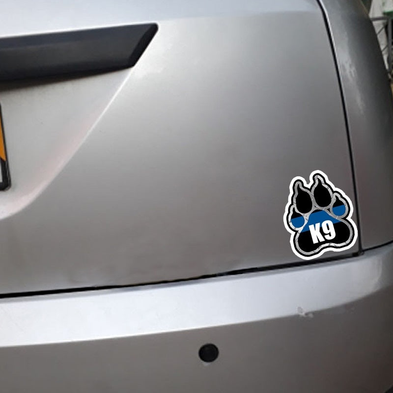 11.2*13.1CM Police K9 Paw Decal Retro- Decals Car Window Sticker
