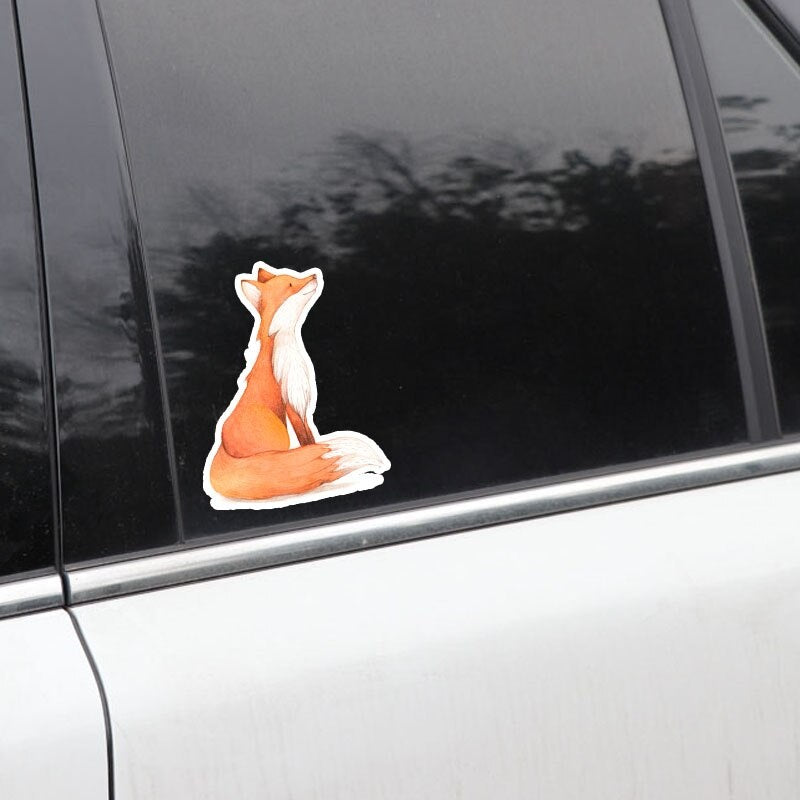 10.8CM*14.5CM Interesting Animal Fox PVC Motorcycle Car-styling Car Sticker Decal