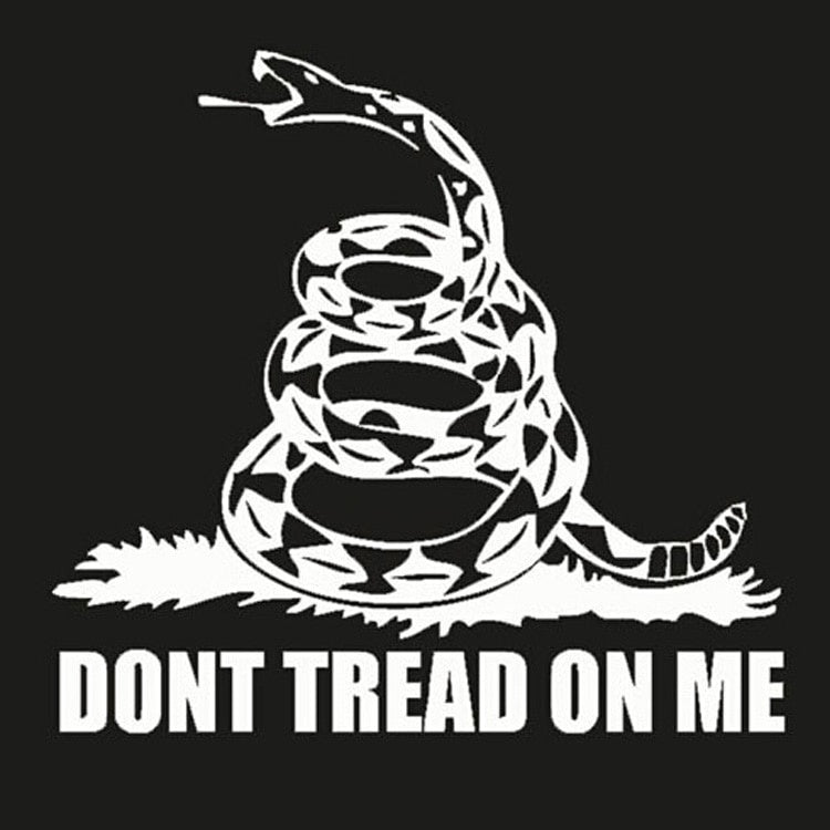 22*21CM DONT TREAD ON ME Snake Waterproof Car Stickers Car Styling Decals Motorcycle Accessories Black/Silver C1-0128