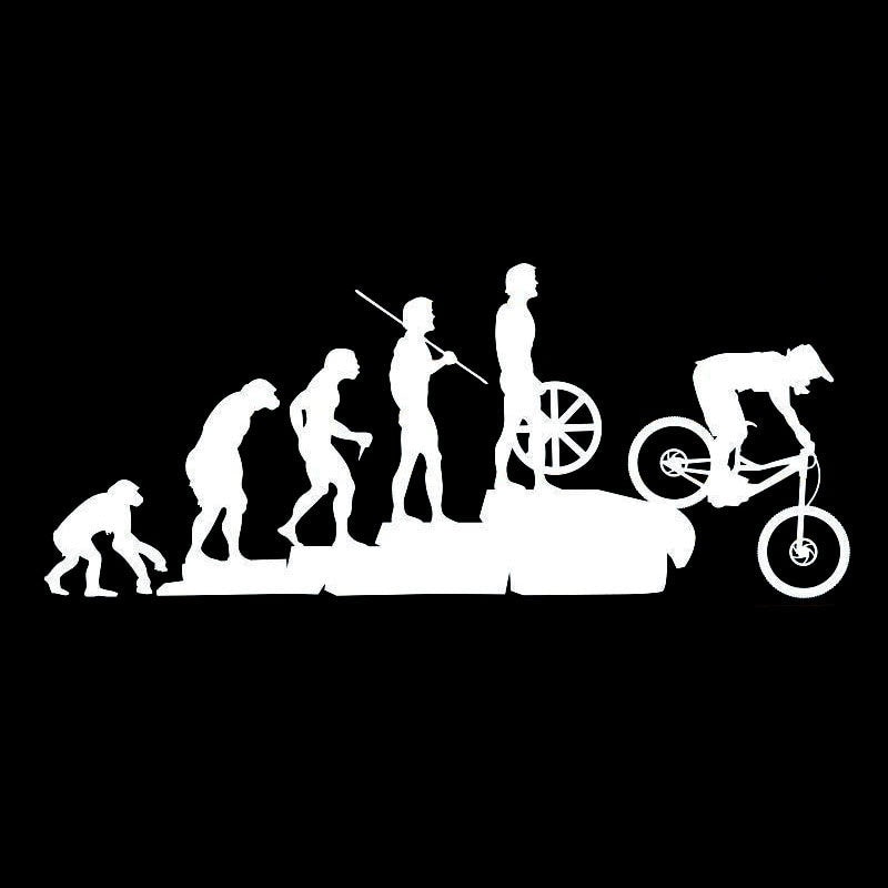 22.8*9.5CM Interesting Mountain Bike Downhill Car Stickers Covering The Body Cartoon Vinyl Decals Black/Sliver C7-1327
