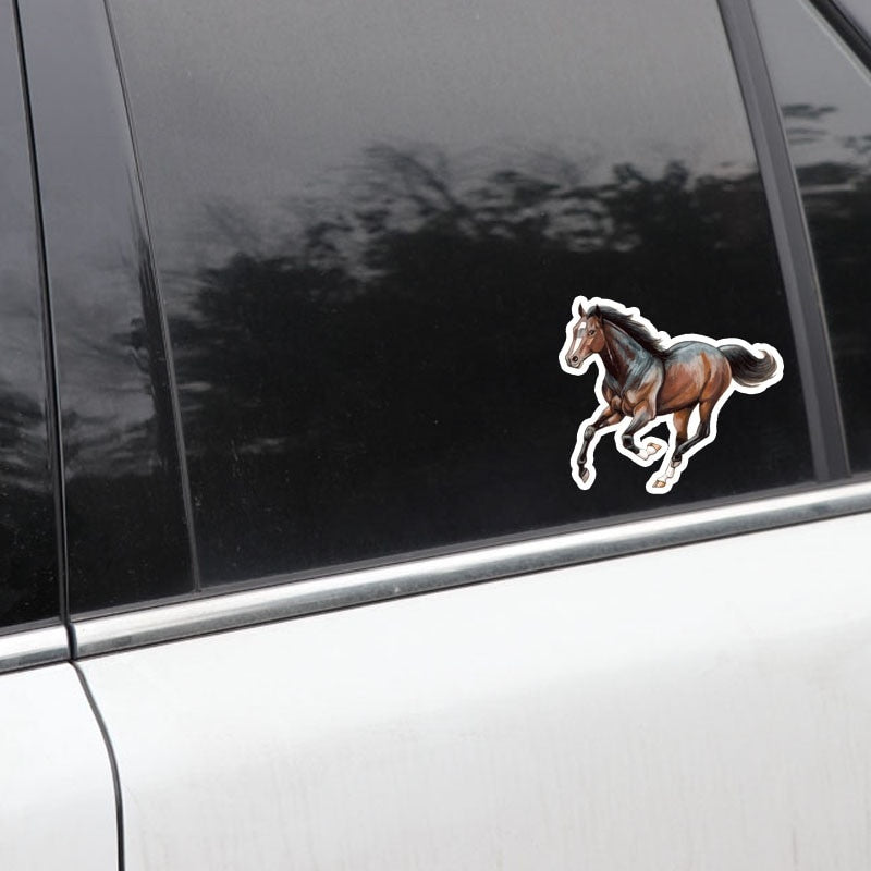14.5CM*12.5CM Cartoon Horse PVC Nice Quality Car Sticker Animal Decal