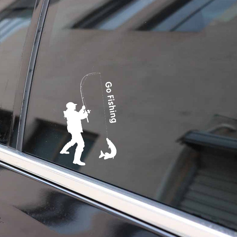 9.2cm*15.2cm Go Fishing Fashion Decor Car-Styling Car Sticker Vinyl Decal S4-0329