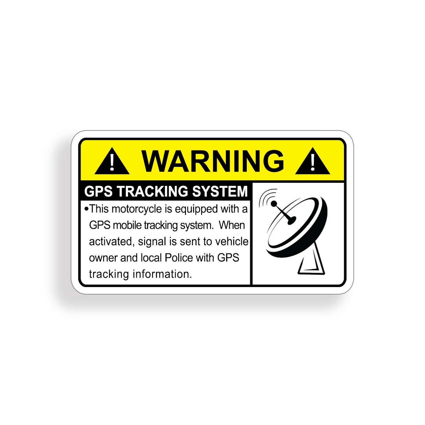 GPS Motorcycle Security Tracking Warning Safety Sticker Decal HD Motor Cycle OEM
