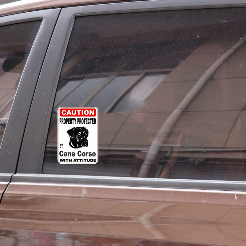 10*14.2CM Property Protected By Cane Corso Dog Personality Car Sticker