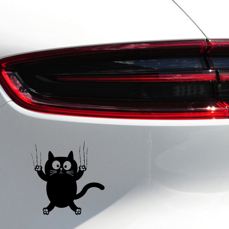 14.4CM*14.6CM Vinyl Decal Funny Cat Pet Animal Car Stickers Black Silver C10-02375