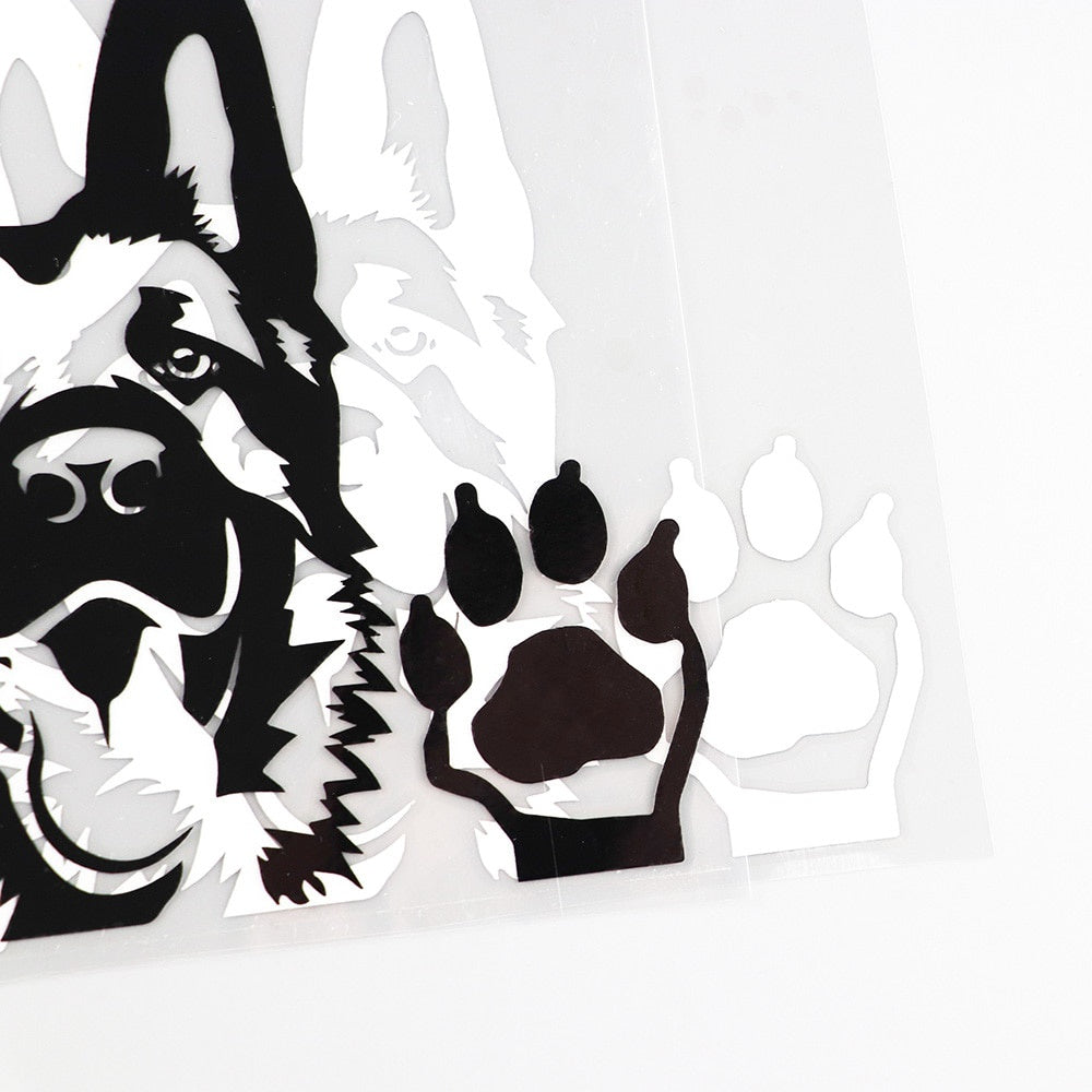 15.6X12.3CM Art Decal German Shepherd Dog Vinyl Car Sticker Black/Silver 8A-0003