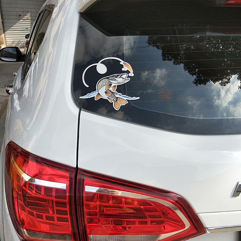 15CM*15CM Interesting Animal Fish Car Styling Car Sticker PVC Decal Decoration