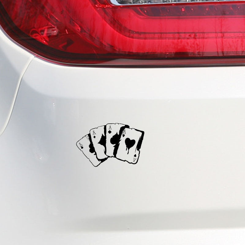 15.3*9.9CM Poker Graphic Car Sticker Vinyl Motorcycle Decoration Bumper Window C12-0037