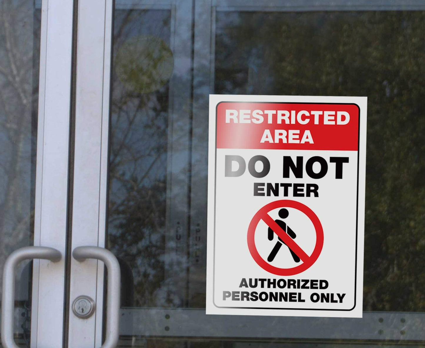 7x10Inch 2 Pack Restricted Area, Do Not Enter, Authorized Personnel Only Signs Stickers Indoor & Outdoor
