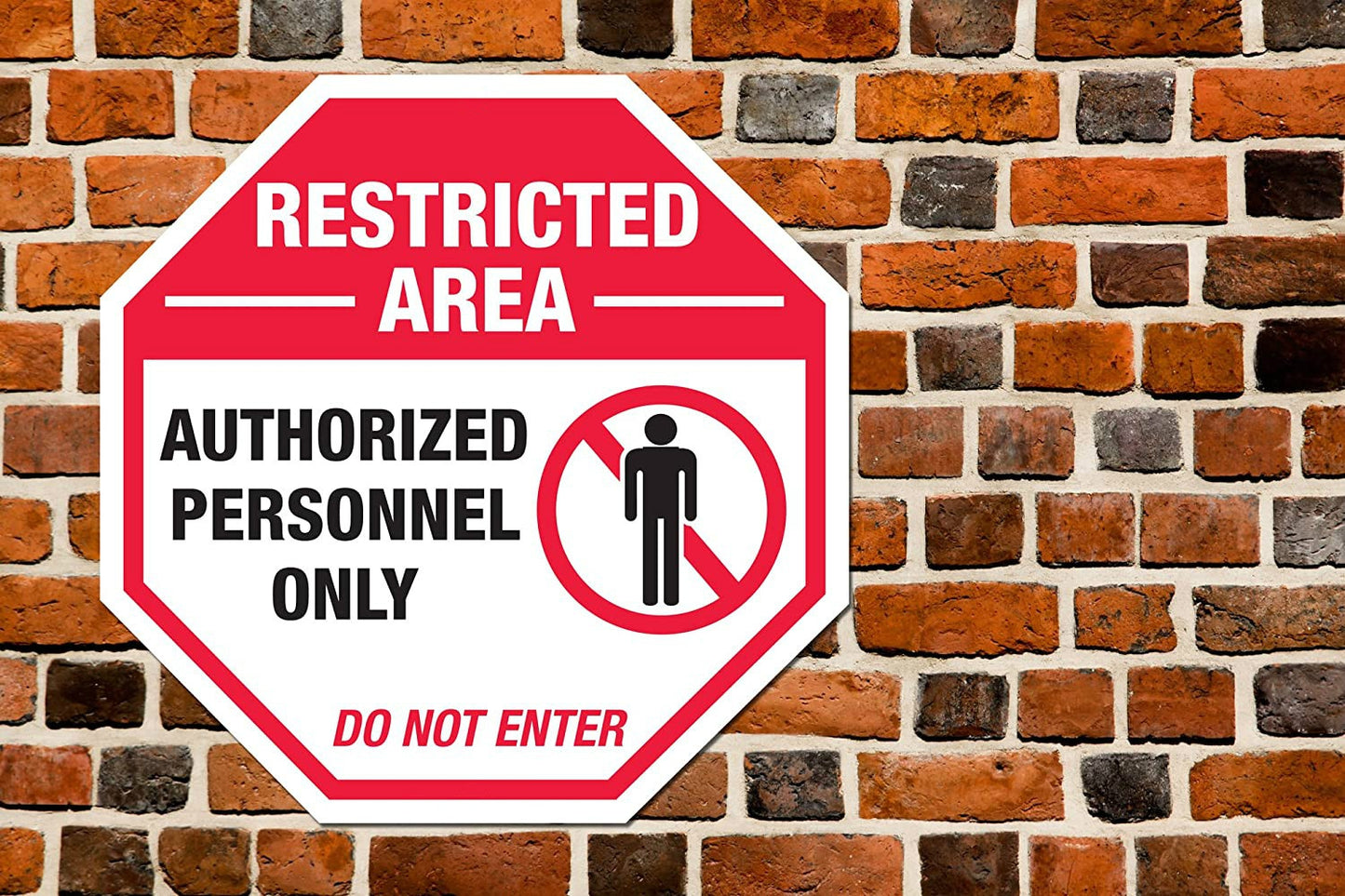 12"x12" Restricted Area Sticker Sign - Authorized Personnel Only - Do Not Enter Large, for Indoor or Outdoor Use
