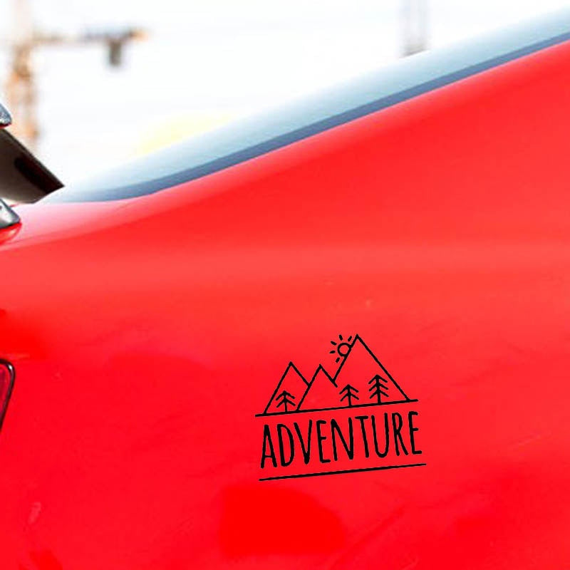 17.8CM*14.8CM ADVENTURE MOUNTAINS Vinyl Motorcycle Black Silver Car Sticker Decals C13-000424