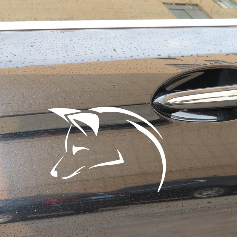 15.4CM*11.2CM Fox Head Creative Decorate Car Stickers Body Of Car Vinyl Decal Black/Silver C4-1701